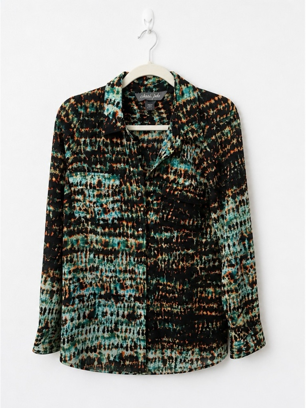 Charlie Jade Tie-Dye Print Button-Up Blouse Size S/P